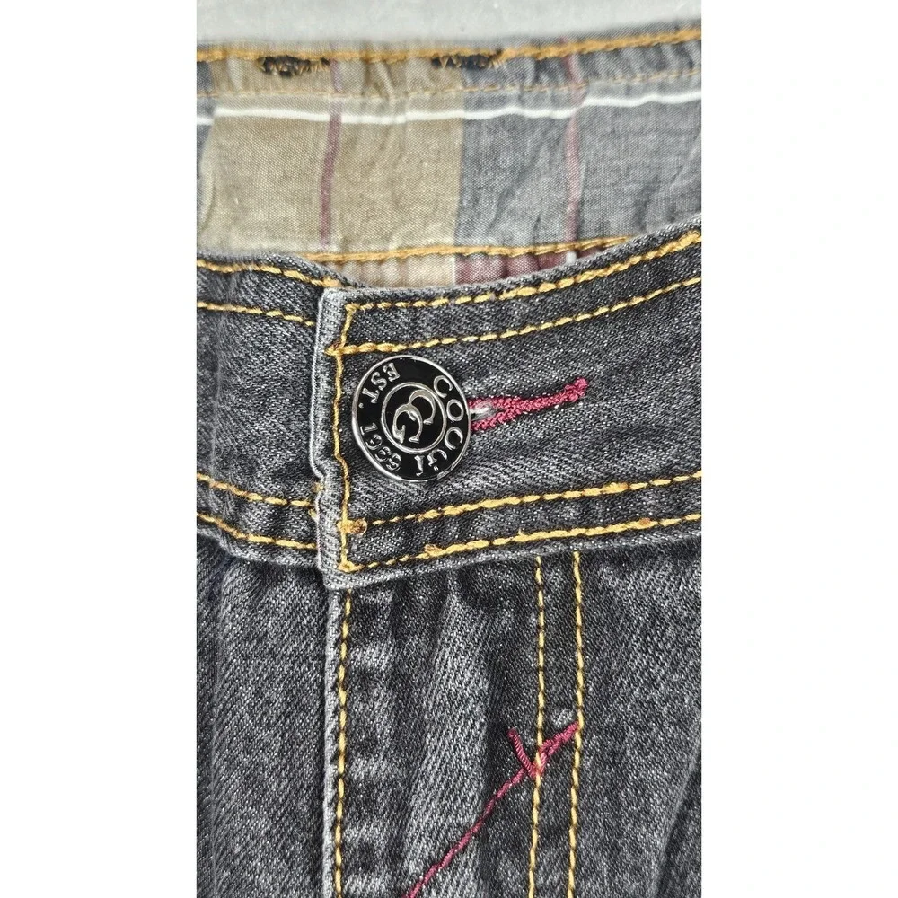Vtg Coogi Jeans Mens 36x34 Black Embroidered‎ Punk Grunge Streetwear Hiphop